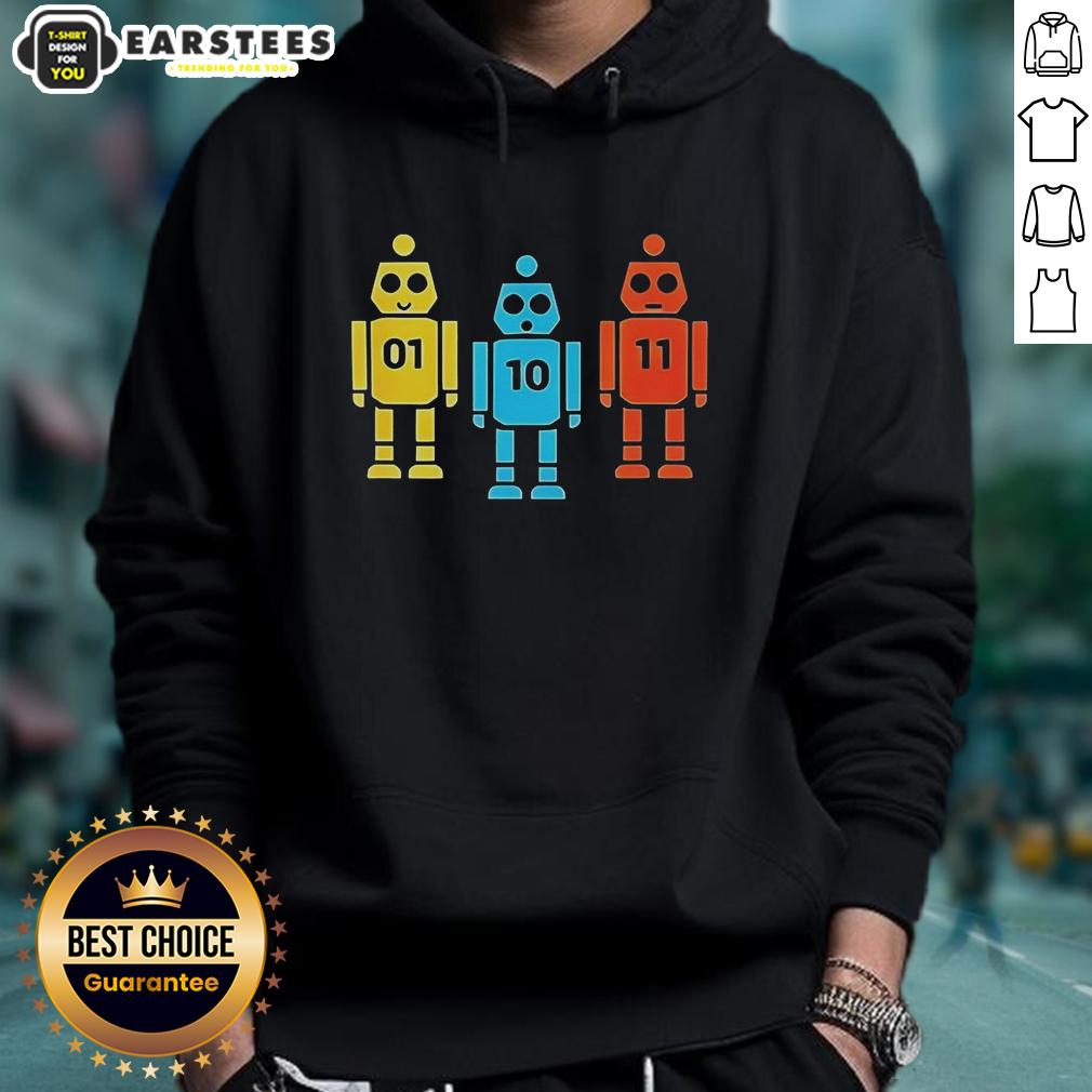 Alt Text: Official Christian Hubicki wearing a robot hoodie, showcasing a stylish blend of fashion and technology.