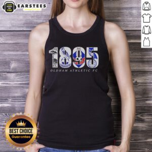 Official Oldham Adult FC 1895 logo tank top showcasing team pride and heritage in stylish athletic wear.