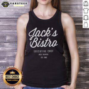 Original Jack's Bistro Executive Chef Jack Tripper tank top, established 1982, showcasing a stylish culinary design.