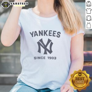 Original New York Yankees Cooperstown Duster Ladies Tee, featuring classic Yankees logo on a stylish women's shirt.