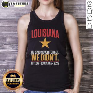 Awesome Julia Letlow, Louisiana Senate primary winner, wearing a Trump endorsed 2026 tank top at a campaign event.