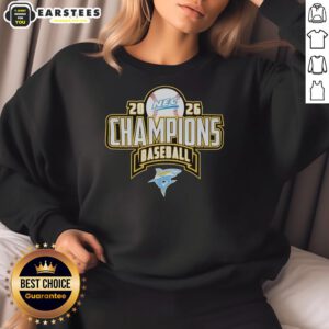 2026 Awesome Liu Sharks NEC Baseball Regular Season Champions sweatshirt in navy blue, showcasing team pride.