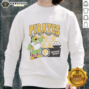 Alt Text: Awesome Mitchell & Ness cream Pittsburgh Pirates Step Back Up sweatshirt featuring vintage logo and stylish design.
