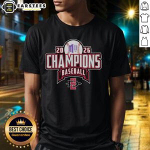 Awesome San Diego State Aztecs NCAA Regular Season Champions Baseball 2026 T-Shirt featuring bold graphics and team colors.