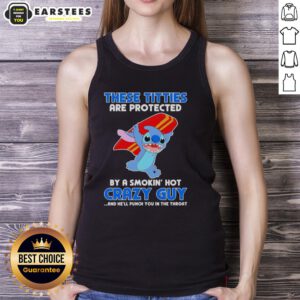 Funny tank top featuring 'Cute Stitch These Titties' design by a crazy guy, perfect for humor lovers and fashion enthusiasts.