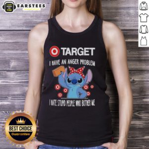 Alt Text: Cute Stitch X Target tank top featuring I Have An Anger Problem text, perfect for expressing frustration in style.