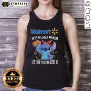 Alt Text: Cute Stitch x Walmart tank top featuring I Have An Anger Problem, I Hate Stupid People Who Bother Me design.