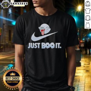 Alt Text: Funny Boo The Super Mario Games Just Boo It T-Shirt featuring a playful Boo character in vibrant colors.