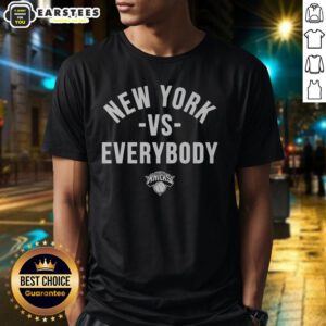 Good New York Knicks Vs. Everybody T-Shirt featuring bold graphics, perfect for passionate Knicks fans and sports enthusiasts.
