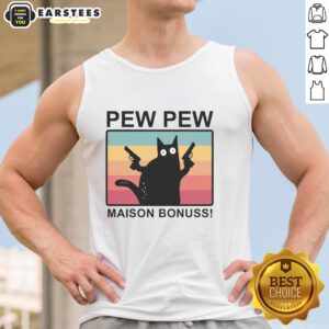 Good Pew Pew Maison Bonuss tank top featuring a stylish design, perfect for casual wear and showcasing your personality.