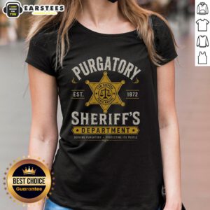 Good Purgatory Sheriff's Department Ladies Tee featuring a stylish design for fans of sheriff-themed apparel.