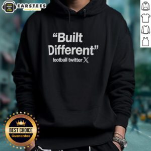 Hot Built Different Football Twitter Logo Hoodie featuring a stylish design for fans of football culture.