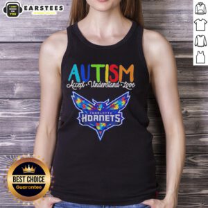 Hot Charlotte Hornets Autism Awareness tank top promoting acceptance, understanding, and support for autism.