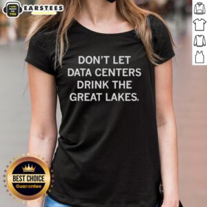 Hot Don't Let Data Centers Drink The Great Lakes Ladies Tee featuring a bold graphic and eco-friendly message.