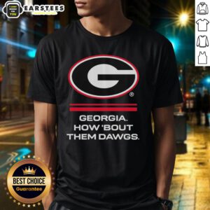 Hot Georgia Bulldogs How Bout Them Dawgs Big Logo T-Shirt featuring bold logo design for loyal fans.