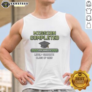 Hot Graduate Class of 2026 tank top featuring Mission Completed graduation cap design, perfect for celebrating graduation.