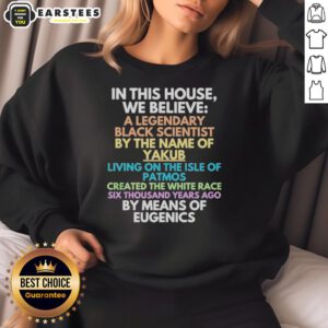 Black Scientist Yakub Created White Race Eugenics sweatshirt design highlighting the belief in eugenics ideology.