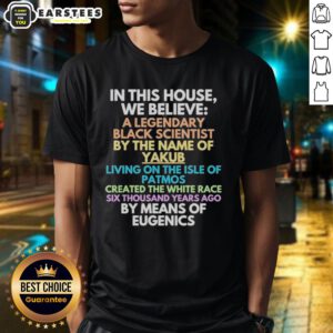 Black Scientist Yakub Created White Race eugenics T-Shirt promoting belief in eugenics, showcasing unique design.