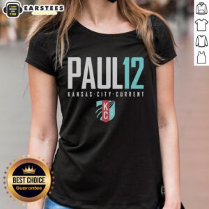 Hot Paul 12 Kansas City Current KC logo ladies tee showcasing vibrant design and stylish fit for fans.