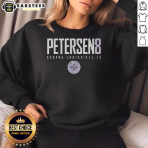 Hot Petersen 8 Racing Louisville FC sweatshirt, showcasing team spirit and style for passionate soccer fans.