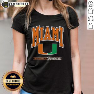 Hot University of Miami Hurricanes Coral Gables FL ladies tee in vibrant colors, perfect for fans and casual wear.