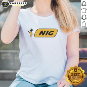 Stylish Nice Bic Man pen figure graphic on a women's tee, perfect for creative and artistic fashion lovers.