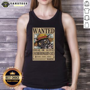 Schrodinger Cat Pirate Tank Top featuring a playful cat in a pirate hat, perfect for quirky fashion lovers.