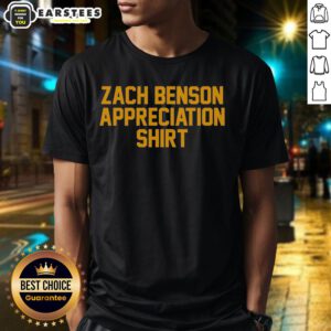 Premium Zach Benson Appreciation Buffalo Sabres T-Shirt featuring vibrant team colors and stylish design for fans.