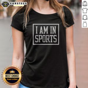Awesome I Am In Sports ladies shirt in soft fabric with bold text design, perfect for active women