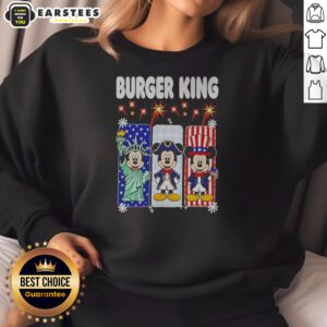 Burger King Mickey Mouse USA Patriotic Disney Characters sweatshirt on sweatshirt