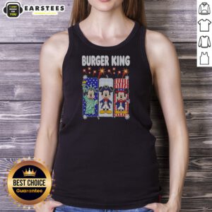 Burger King Mickey Mouse USA Patriotic Disney Characters tank top on tank top