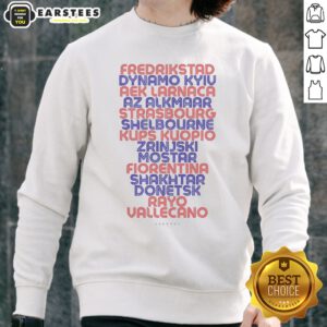 Funny Fredrikstad Dynamo Kyiv AEK Larnaca AZ Alkmaar Strasbourg Shelbourne Kups Kuopio sweatshirt featuring vibrant graphics.