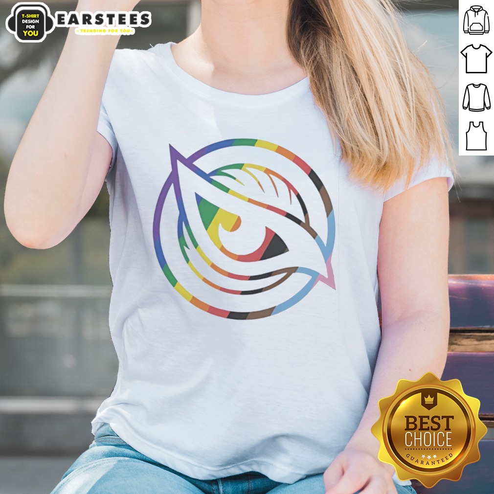 Funny Vancouver Goldeneyes Rainbow LGBTQ Pride Logo PWHL Graphic Shirt on Ladies Shirt Funny Vancouver Goldeneyes Rainbow LGBTQ Pride Logo PWHL Graphic Shirt shown as a ladies shirt preview
