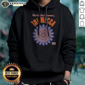 Funny World'S Most Famous The Mecca hoodie in black with bold white graphic print on front