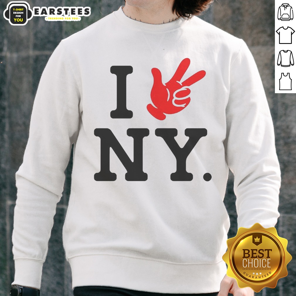 Good Josh Hart New York Knicks I NY Hand Sign Sweatshirt featuring bold team graphics on a cozy crewneck