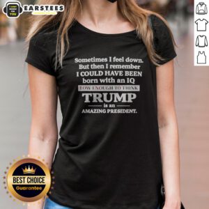 Hot Sometimes I Feel Down But Then I Remember I Could Have Been Born With An Iq Low Enough To Think Trump Is An ladies shirt in a vibrant color