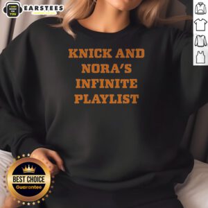 Original Knick And Nora'S Infinite Playlist sweatshirt in soft fabric with long sleeves and crew neckline