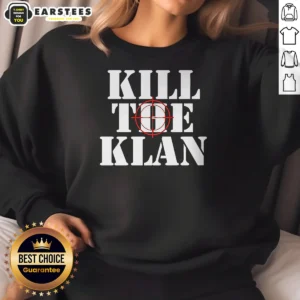 Premium Kill The Klan Anti Racism Crosshair Target Graphic Statement Sweatshirt in dark gray, crewneck style with bold front print
