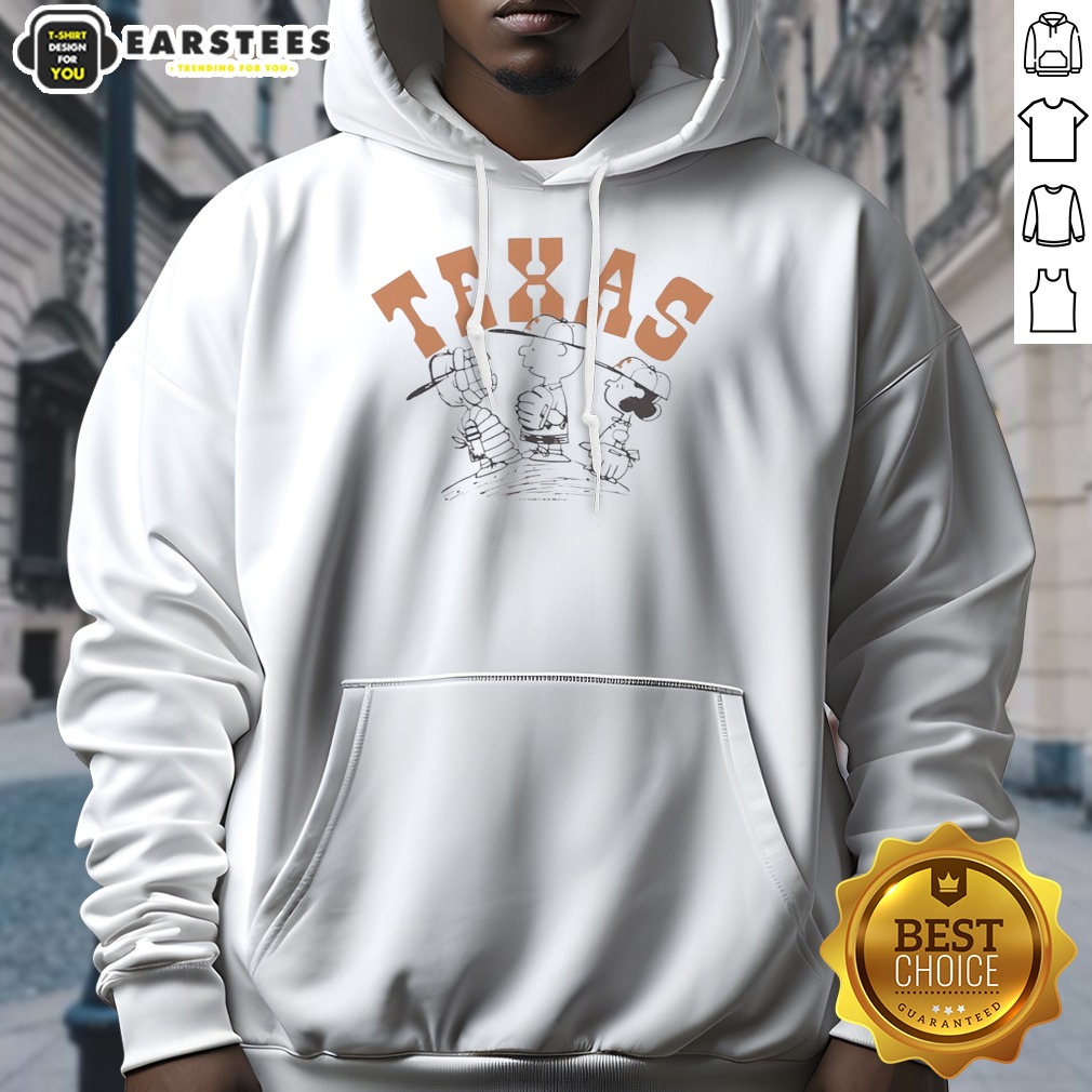 Premium Peanuts Charlie Brown Lucy Linus Texas University Of Texas Baseball Logo shirt on Hoodie Premium Peanuts Charlie Brown Lucy Linus Texas University Of Texas Baseball Logo shirt shown as a hoodie preview