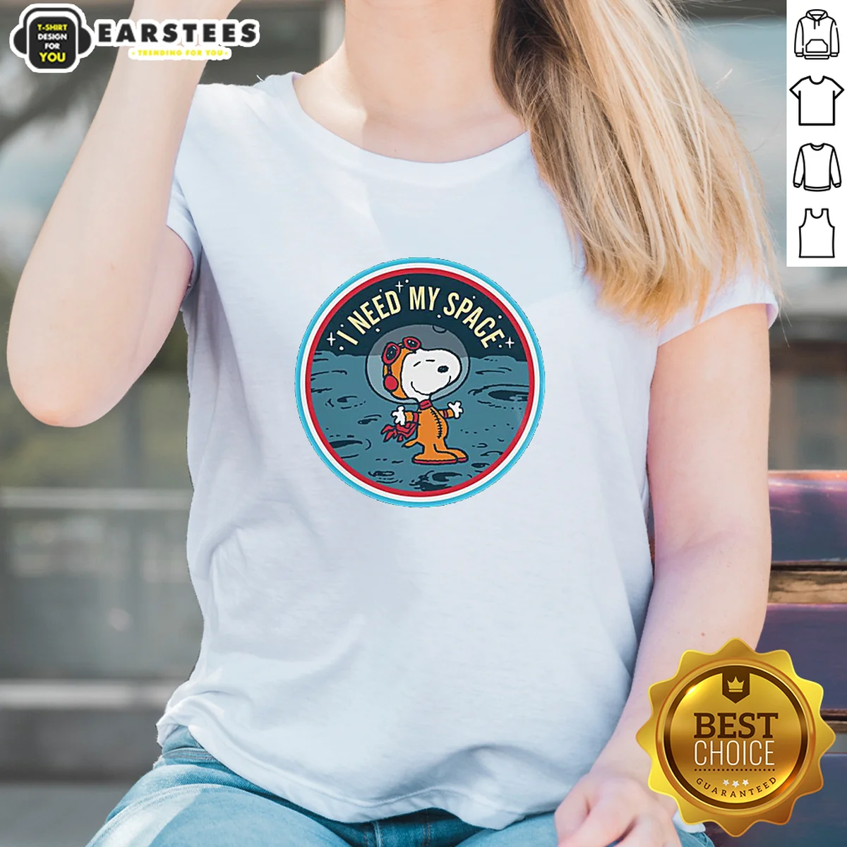 Pretty Peanuts Snoopy On The Moon Ladies Shirt Pretty Peanuts Snoopy On The Moon Ladies Shirt