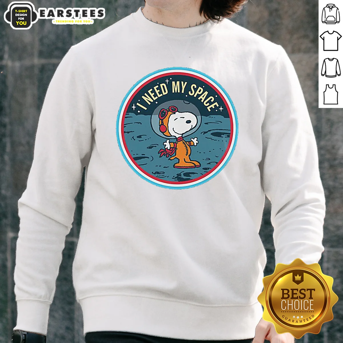 Pretty Peanuts Snoopy On The Moon Sweatshirt Pretty Peanuts Snoopy On The Moon Sweatshirt