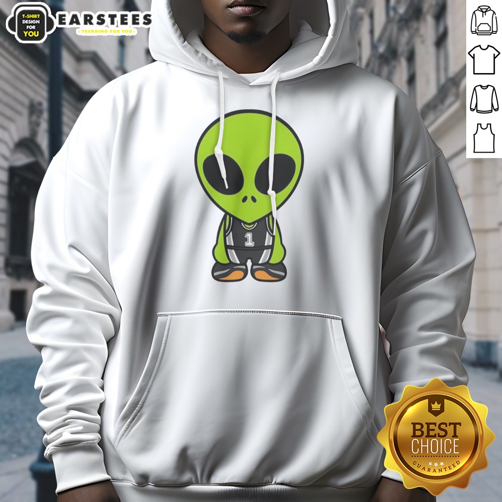 The Alien Victor Wembanyama Cartoon shirt on Hoodie The Alien Victor Wembanyama Cartoon shirt shown as a hoodie preview