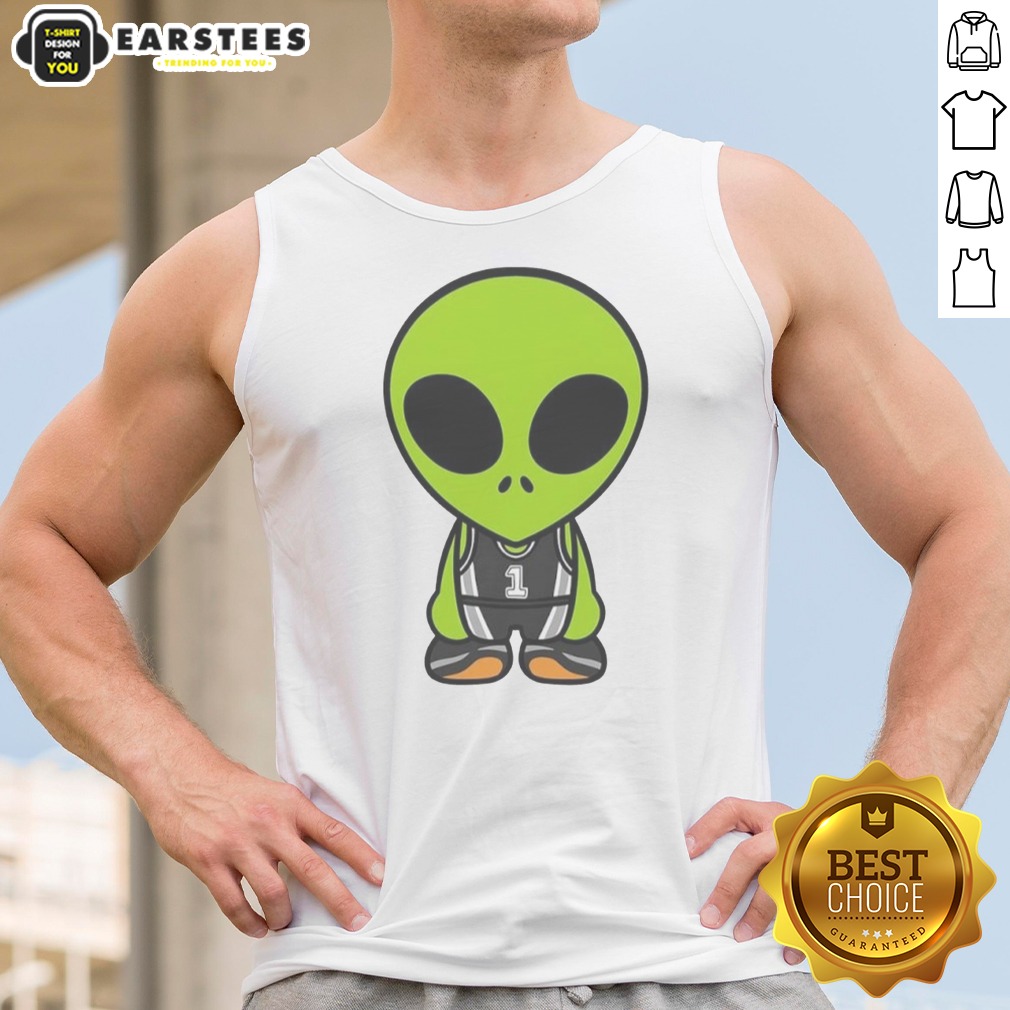The Alien Victor Wembanyama Cartoon shirt on Tank Top The Alien Victor Wembanyama Cartoon shirt shown as a tank top preview