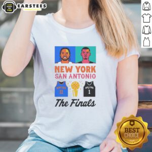 The Finals Jalen Brunson New York Knicks Victor Wembanyama San Antonio Spurs ladies shirt featuring a vibrant design.