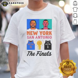 The Finals Jalen Brunson New York Knicks Victor Wembanyama San Antonio Spurs shirt on a neutral background