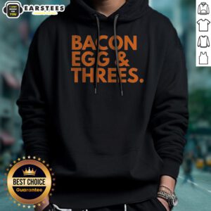 Top Bacon Egg Threes hoodie featuring a fun and quirky graphic design