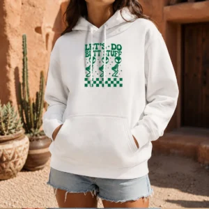Awesome Aliens Let'S Do Butt Stuff Checkerboard Novelty Meme Hoodie
