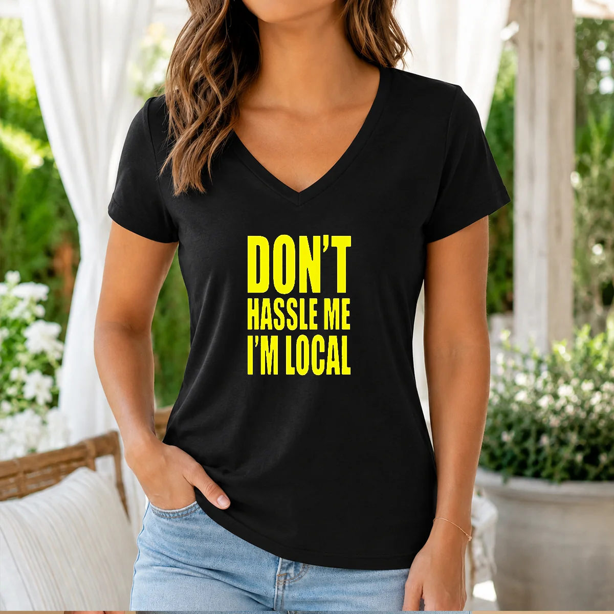 Awesome Don'T Hassle Me I'M Local V-Neck Shirt Awesome Don'T Hassle Me I'M Local V-Neck Shirt
