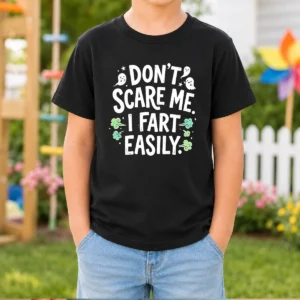 Awesome Don'T Scare Me I Fart Easily Ghost Kids T-Shirt