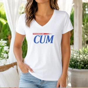 Awesome Powered By Cum V-Neck Shirt